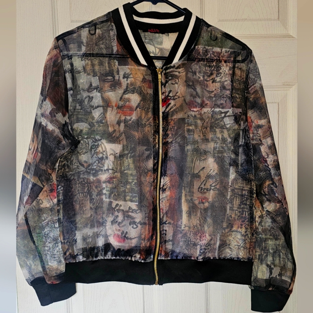 Multicolor Graphic Bomber Jacket